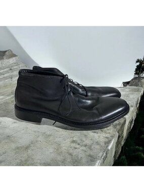 GORDON RUSH Mens Black Leather Dress Shoes Boots Sz 10.5